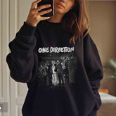 Retro 1D Graphic Crew Neck Sweatshirt